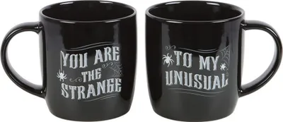 Immagine prodotto di Something Different - Tazza da caffè "You Are The Strange To My Unusual" - Confezione da 2 SD5966 (Taglia unica) (Nero/Bianco)