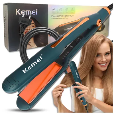Obrázok produktu pre Keramická žehlička na vlasy KEMEI, kulma a žehlička, 60 W, 160–220 °C