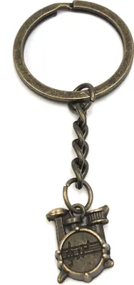 Produktbild von Onwomania Schlüsselanhänger Trommel Schlagzeug Silber Metall Anhänger Charm