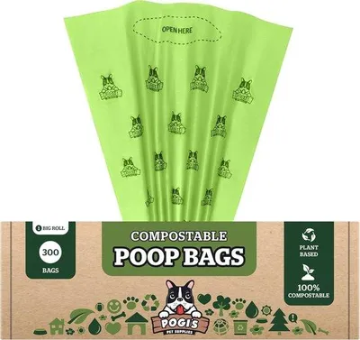 Produktbild von Famanu Hundekotbeutel kompostierbar, 300 Stück, auslaufsicher, extra groß, pflanzlich, 100% plastikfrei