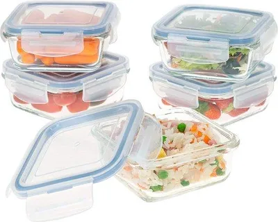 Produktbild von Luftdichte Glasbehälter für Lebensmittel, Portionskontrolle, Vorratsdose, Glas