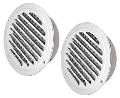 Image de Grille de ventilation ronde avec moustiquaire - Lot de 2