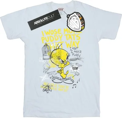 Produktbild von Looney Tunes - "More Puddy Tats" T-Shirt für Herren BI1439 (XXL) (Weiß)