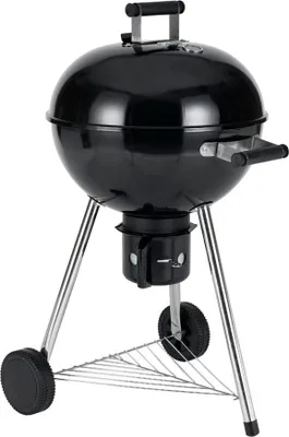 A black kettle grill on a white background.