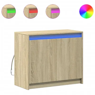 Image de Buffet LED Chêne Sonoma 72x34x61 cm Matériau dérivé du bois