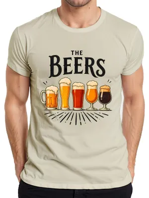 Zdjęcie produktu dla Koszulka męska "Beers Biergläser Craft Beer JGA Saufabend Vatertag", naturalna, rozmiar XL