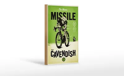 Produktbild von Holzschild Fahrrad 12x18cm the Manx missile Mark Cavendish