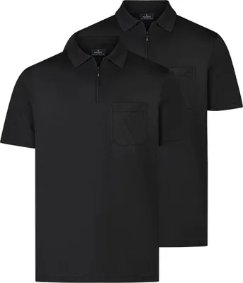 Produktbild von RAGMAN 2er Pack Basic Poloshirt Klassischer Polokragen mit Reißverschluss, Dezente Logostickerei auf Brusthöhe, Weiches Material mit angenehmem Tragegefühl