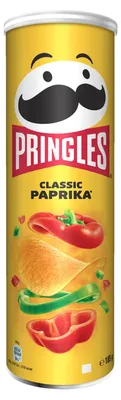 Zdjęcie produktu dla Pringles Classic Paprika, Czipsy, 185 g, Papryczka chili, Cebula, Papryka, Puszka