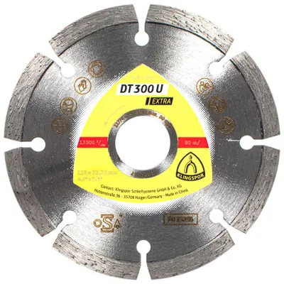 Produktbild von Klingspor DT 300 U Diamanttrennscheiben, 115 x 1,6 x 22,23 mm 8 Segmente 37,3 x 1,6 x 7 mm, Standardverzahnung