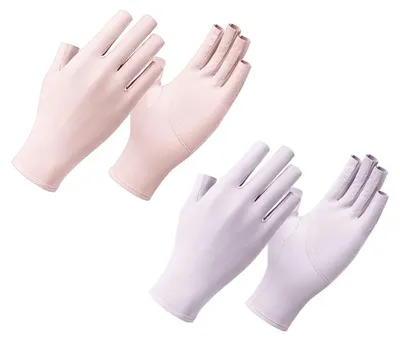 Produktbild von 2 Paar sommerliche Eisseiden-Sonnenschutzhandschuhe für Damen, Outdoor-Radhandschuhe, rutschfest, atmungsaktiv, fingerlos