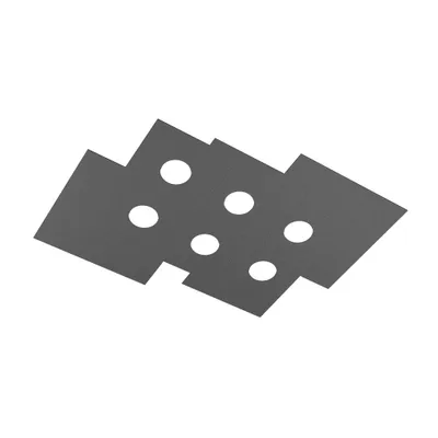 Produktbild von Toplight 6-flammige rechteckige Deckenleuchte Plate mit GX53-Fassung, anthrazitfarbene Struktur, modernes Design 77x59x3cm