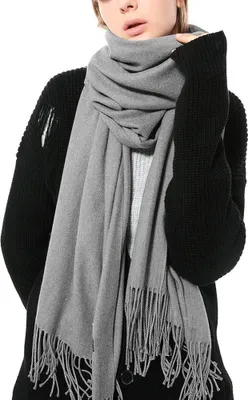 Produktbild von Dicker, weicher Pashmina-Schal aus Kaschmirwolle für Damen – warme, einfarbige Stola