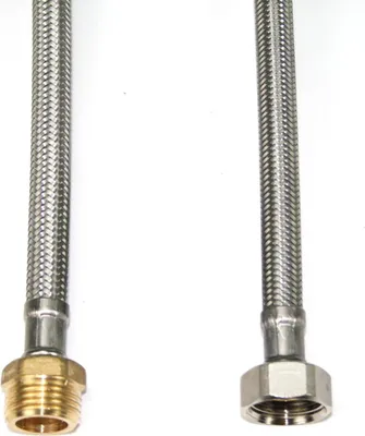 Produktbild von Edelstahl Flexschlauch 100cm DN8 Panzerschlauch DVGW, IG 1/2" x AG 1/2"