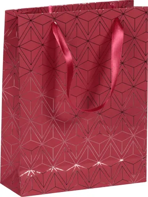 Produktbild von Clairefontaine 5x Geschenktasche M 17x6x22 cm, Weihnachten Velvet - Rot 212889C
