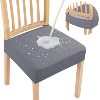 Immagine prodotto di Set di 4 copri-sedia da pranzo impermeabili in tessuto jacquard