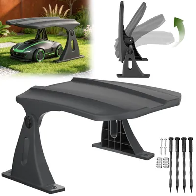 Obrázek produktu pro JOIEYOU Garáž pro sekačky-roboty Garáž pro sekačky-roboty Ochrana před povětrnostními vlivy Carport Kryt pro sekačky-roboty Odolný proti UV záření Odolný proti dešti S kotvami do země Sklopné víko Černá