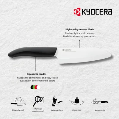 Imagen del producto de Cuchillo universal de cerámica Kyocera GEN WHITE | Hoja de 13 cm | Diseño ergonómico