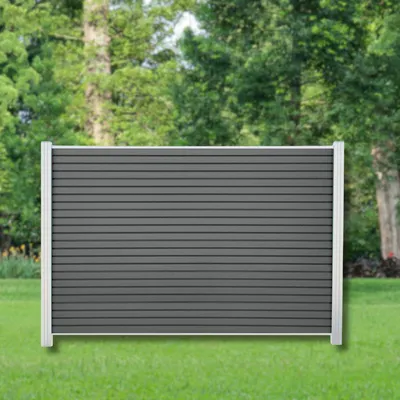 Produktbild von WPC Zaun Sichtschutzzaun Sichtschutz Rhombus Anthrazit Komplettset 180x125 cm 1 Zaun + 2 Pfosten