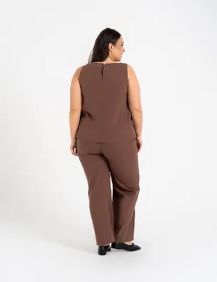 Immagine prodotto di Moraj | Pantaloni da donna - Taglia L - Pantaloni estivi marroni - Pantaloni in lino - Pantaloni da donna in viscosa e lino