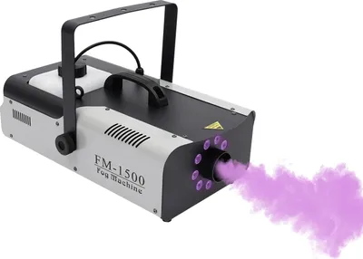 Image de Machine à fumée - 1500 W, DMX512, machine de scène - Effets lumineux LED 9 x 3 W - Télécommande sans fil - Réservoir de 2,5 L - 220-240 V