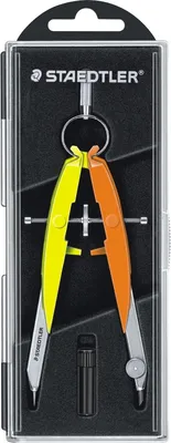 Produktbild von Präzisions-Geometriezirkel Mars Comfort Neon gelb/orange Packung mit 5 Stück