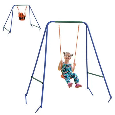 Image de Balançoire pour bébé, pour l'extérieur, ceinture de sécurité, orange