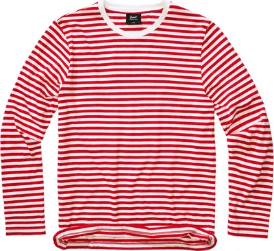 A long-sleeved t-shirt with red and white stripes.