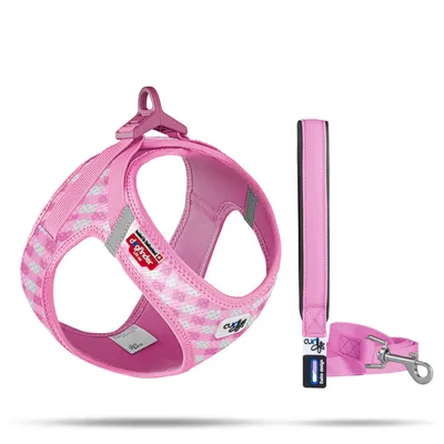 Obrázok produktu pre Curli Clasp Vest Geschirr Puppy Set Pink-Caro M