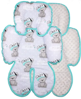 Produktbild von Sitzverkleinerer MINKY Einlage Baby Kind für Auto Kindersitz Babyschale Einsatz 13. Boy + Grau