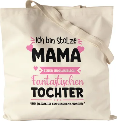 Produktbild von Ich bin stolze Mama Jutebeutel Muttertag Geschenk Tochter Mutter Geburtstag