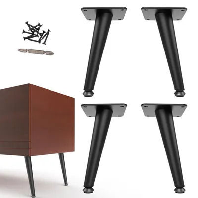 Möbelfüße Stahl schwarz 20 cm 550 kg 4 Stück