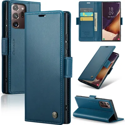 Obrázek produktu pro Galaxy Note 20 Ultra Case, kožené pouzdro s funkcí stojánku pro Samsung Galaxy Note 20 Ultra 5G Blue