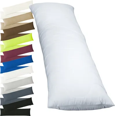 Produktbild von 2 Kissenbezüge inkl. 1 Füllkissen Seitenschläferkissen Stillkissen 40 x 145 cm Anthrazit