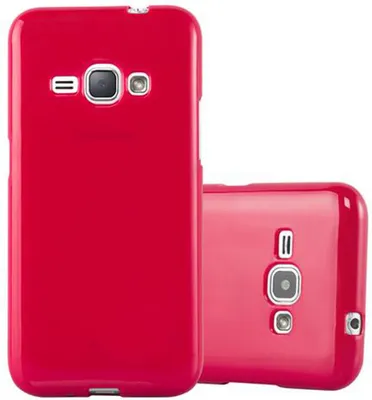 Produktbild von Cadorabo Schutzhülle für Samsung Galaxy J1 2015 Hülle in Rot TPU Etui Hülle Case Cover