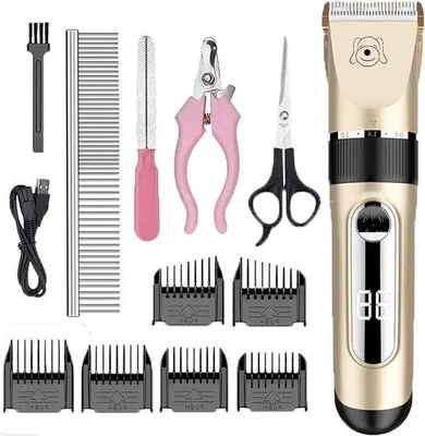Productafbeelding van Professionele haarschaar, IPX7 waterdicht, draadloos, oplaadbaar, stil, met 6 opzetstukken, 14-in-1