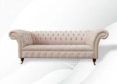 Produktbild von Chesterfield 3 Sitzer Rosa Stoff Wohnzimmer Design Couchen Sofa Sofas Textil Neu