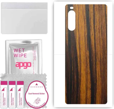 Produktbild von apgo Rückseite Schutzfolie, Skin, kompatibel mit Sony Xperia 10 III SOG04, Hinten Displayschutzfolie aus Vinylfolie, kratzfest, einfache Montage - Tigerwood