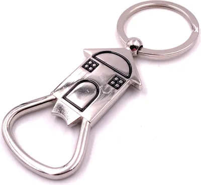Produktbild von Onwomania Schlüsselanhänger Haus Fenster Flaschenöffner Silber Anhänger Keychain