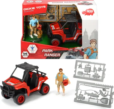 Image de Dickie Toys Playlife Park Ranger Set, figurine, UTV, ATV, véhicule, jouet, avec accessoires, 203833005