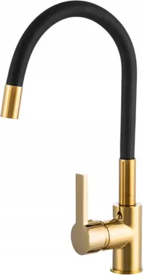 Immagine prodotto di Rubinetto da cucina, 54 cm, nero, flessibile, bocca girevole a 360°, Flexi