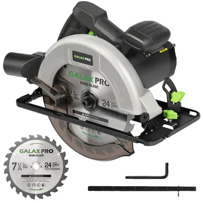 Image de Scie circulaire, moteur 1 400 W, profondeur de coupe réglable, 1 400 W