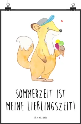 Produktbild von Mr. & Mrs. Panda Bild Sommer Freude DIN A5 - Weiß - Geschenk, Sommergefühle, Wandbild, Geschenke, Kunstdruck, drucke, Sommerferien, Handgefertigte Produkte, Summer Vibes