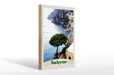 Produktbild von Holzschild Reise 20x30cm Salerno Italien Meer Strand Sonne