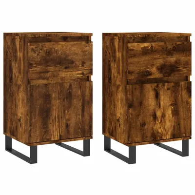 Produktbild von Sideboards 2 Stk. Räuchereiche 40x35x70 cm Holzwerkstoff