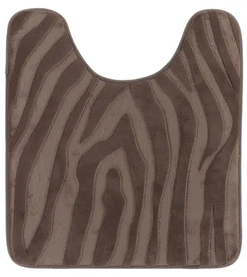 Produktbild von TENDANCE Badematte WC-Teppich Toilettenvorleger 45 x 50 cm WC-Vorleger mit Ausschnitt taupe Zebramuster