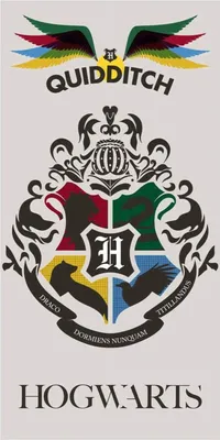 Produktbild von Unyqoos® Strandtuch Harry Potter Quidditch – 70 x 140 cm, Baumwolle, mehrfarbig, waschbar bei 30°C, nicht trocknergeeignet