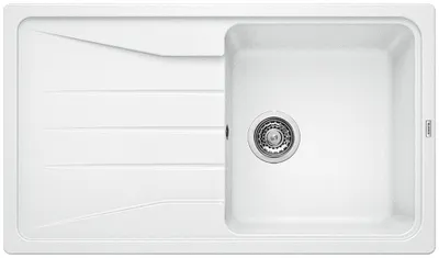 Produktbild von BLANCO SONA 5 S, SILGRANIT, weiß, ohne Ablauffernbedienung, reversibel, 500 mm Untermaß, Aufsatzwanne, Rechteckig, Silgranit, Weiß, 1 Becken, Rechteckig