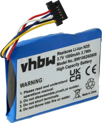 Produktbild von vhbw Akku kompatibel mit Acer N35 GPS Navigation Navi (1000 mAh, 3,7 V, Li-Ion)