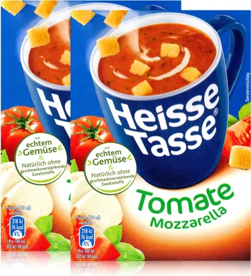 Produktbild von Heisse Tasse Tomate Mozzarella mit Croûtons 3 Beutel á 17,8g (2er Pack)